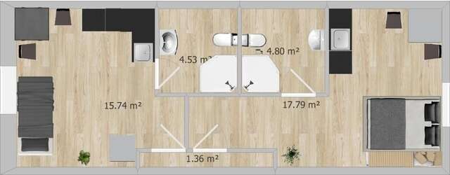 Апартаменты Green Hill Loft Studio Apartments Каунас-18